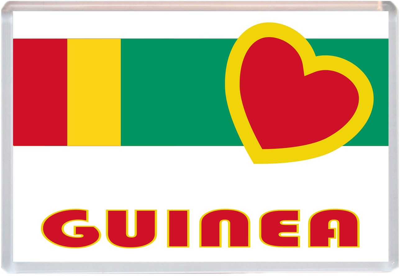 Baked Bean Store Multicolor Guinea - Love Towns Country Flag - Jumbo Fridge Magnet 96 X 67Mm
