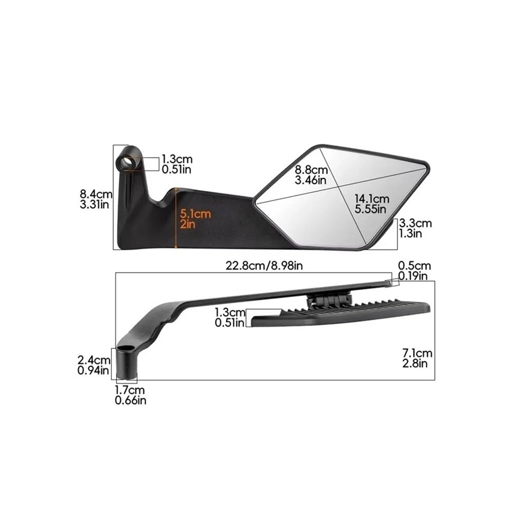 motos Miroir vélo Rétroviseur Latéral Pliable En Alliage D'aluminium Moto Pour Benda, Pour Chinchilla 300 450 LFS700 LFC700 BD400