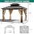 GarveeLife 10x12ft Gazebo, Hardtop Double Roof Canopy with Netting and Curtains, Outdoor Gazebo Galvanized Iron Aluminum Frame Garden Tent for Patio, Backyard, Deck, Lawns (Brown)