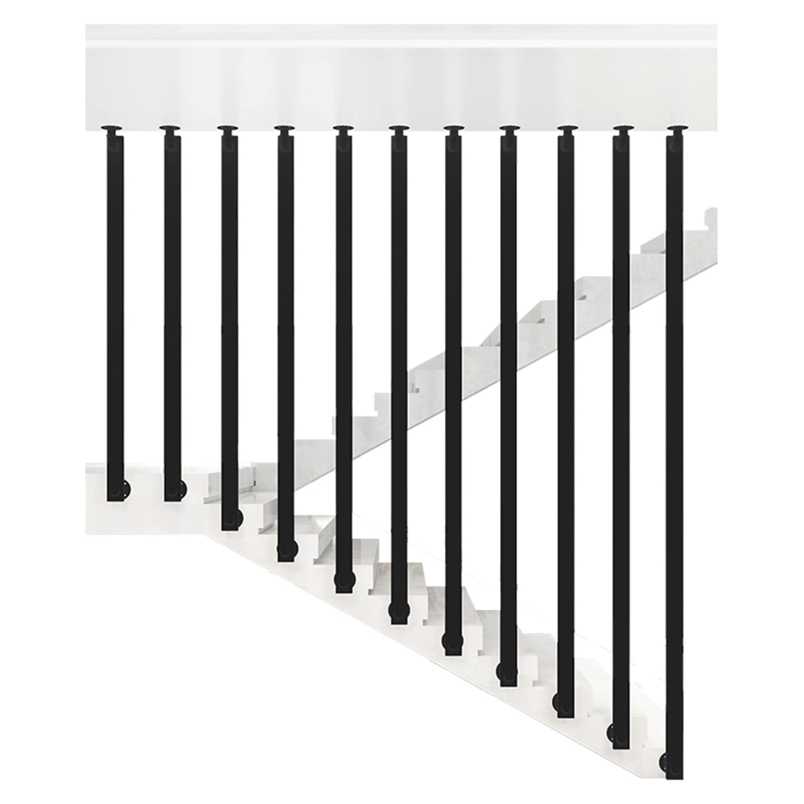 Gyeqxkt Black Wrought Iron Staircase Handrails Sturdy Indoor Steps Guardrail For Duplex Villa Porch Patio Staircase Railing With Metal Brackets 120Cm