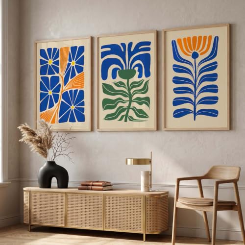 Image of kotart Boho Art Home Decoration Paintings With Frame For Living Room Bed Room Hotel Wall Decor Digital Reprint Set of 3 (13X17 inch)