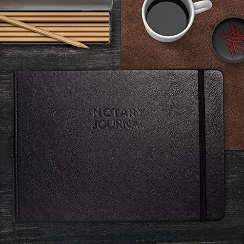 Skyline Notary Journal – Official Notary Public Record Book With Numbered Pages – Log Book For Notarial Acts & Records – Notary Supplies – 250 Entries, Hardcover, 10X7″ (Black) #TOP6