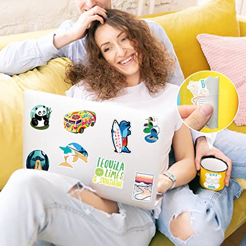 Image of Beach Stickers 200 Pcs Summer Beach Sticker Pack, Waterproof Vinyl Stickers for Water Bottles, Laptop, Scrapbooking, Journaling, Skateboard, Notesbook, Luggage, Tumbler, Binder, Cup, Guitar, Diary etc
