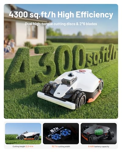 Image of Mammotion LUBA 3 AWD 1500H Robot Lawn Mower for 0.37 Acre, 360 LiDAR+Dual-Camera AI Vision, All-Wheel-Drive for 80% Slopes, 15 Multi-Zone Management, Cutting Height 2.2 inch-4.0 inch