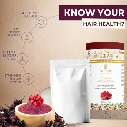 Image of Hibiscus Hair Strength Powder | Premium & Edible Quality | Supports Hair Strength, Scalp Wellness & Nourishment | 100% Natural & Pure | for Men & Women | 200g (Pack of 2)