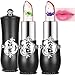 Crystal Flower Jelly Lipstick Color Changing Lipstick,PH Clear Jelly Crystal Lipstick with Flower Inside Magic Lipstick Lip Color Change Tinted Lip Balms brillos labiales
