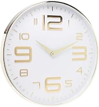 Relógio de Parede em Plástico Branco com Dourado30,5cm x 4cm - Lyor