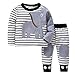 Produktbild Kinder Unisex Baby 2 Stück Bekleidungsset Herbst,Yanhoo Neugeborenes Baby Jungen Mädchen Elefanten Gestreift Print T-Shirt Tops Set Casaul Kleidung