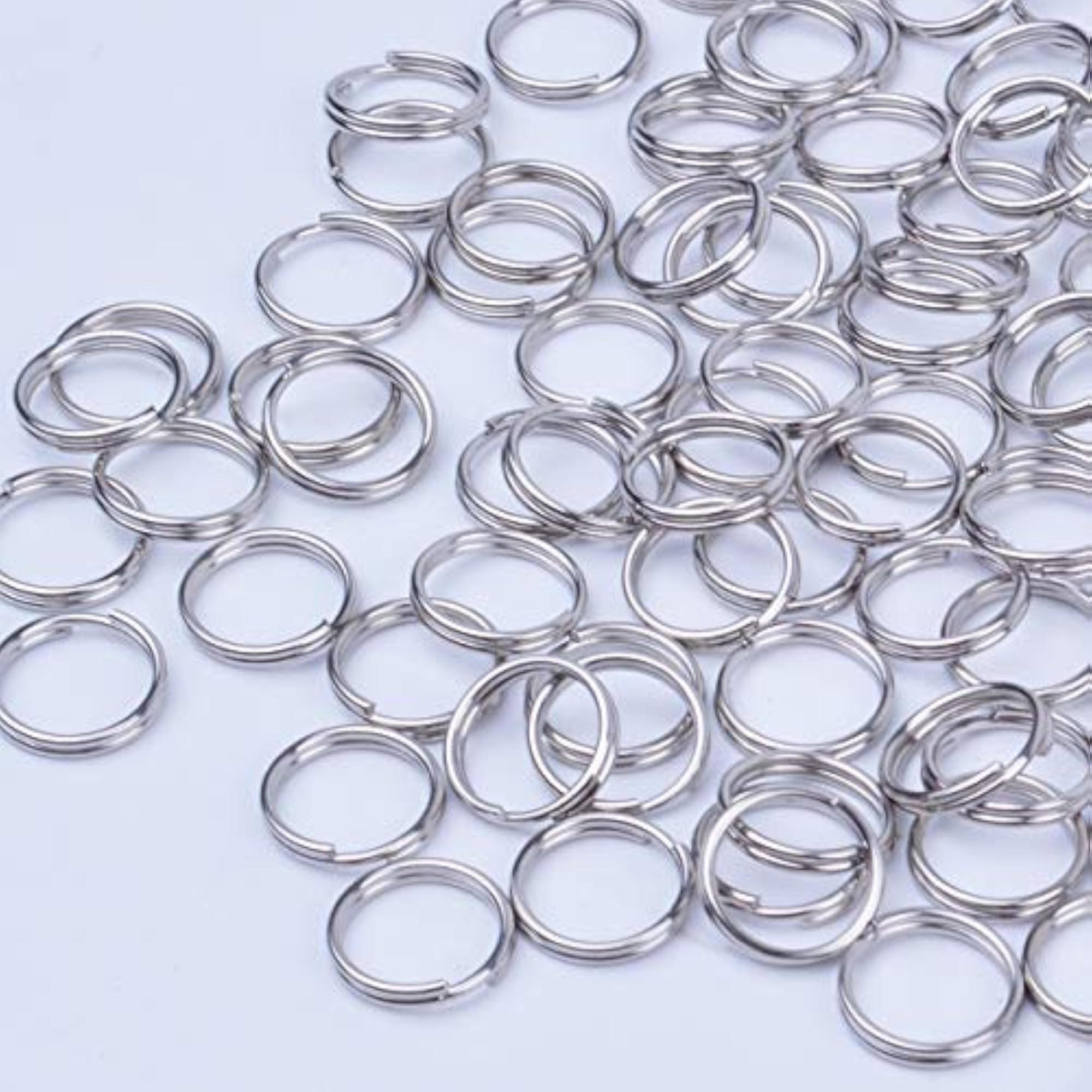 200 Pcs Nickel Plated Split Ring Chain Parts for Jewelry