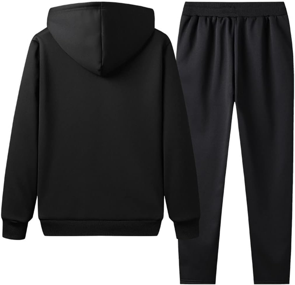 Męski 2-częściowy Zestaw Bluza Spodnie Dresowe Polar Zagęścić Zimowy Zestaw Dresowy Casual Zamek Błyskawiczny Jesienne Dresy, Gray, S