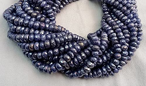 Perles saphir teintes rondelles argentées LKBEADS pour fabriquer un cadeau unique