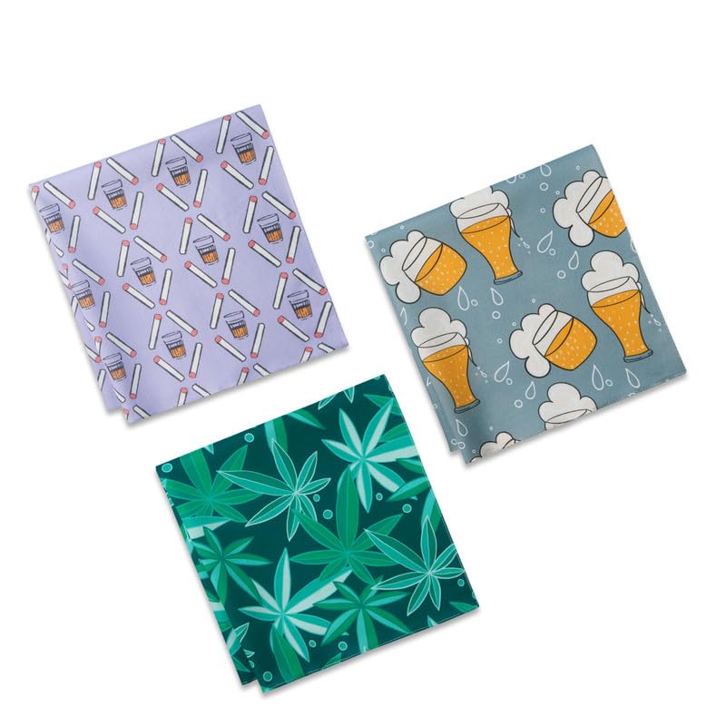hexafun 100% Organic Soft Cotton Men Handkerchiefs | Multicolor & Trendy Printed Hanky Designs | Soft & Breathable Fabric | Best For Styling & Everyday Use | Pack Of 3 | Smoking Hot-picture-50