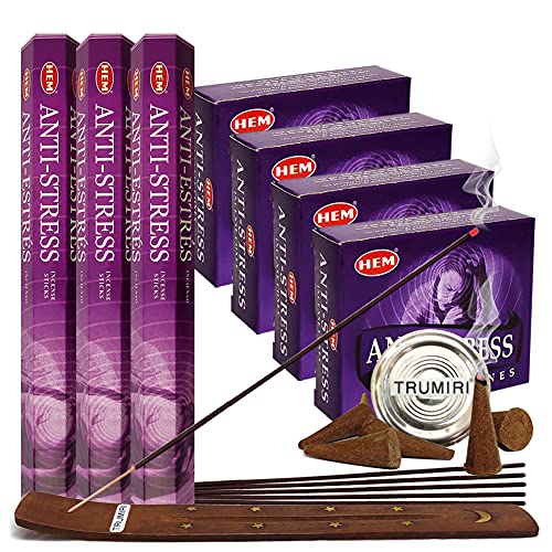 Anti Stress Incense sticks and cone incense holder variety pack bundle insence insense insienso Anti Stress Incense sticks and cone incense holder variety pack bundle insence insense insienso