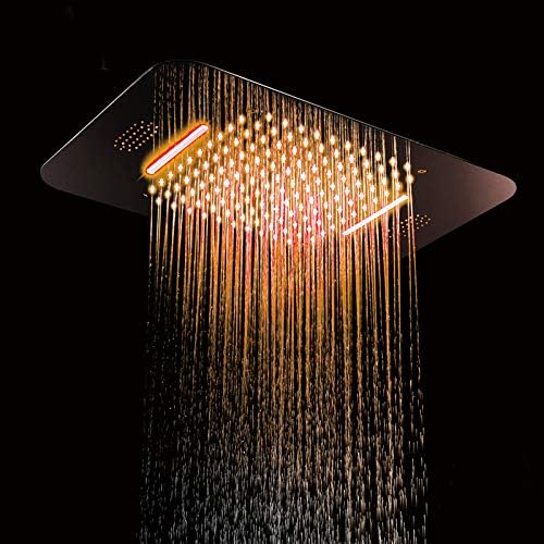 Shower Head Led Light Ceiling Sus304 Bathroom Shower Accessories Music Fm Radio Bluetooth Waterfall Rainfall Showers580 380mm Remotecontrol Amazon Co Uk Diy Tools