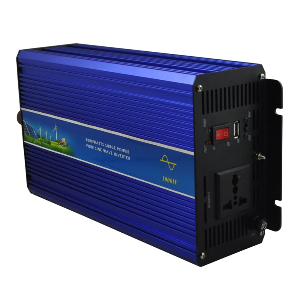Inversor de corriente puro de 1000 W, 12 V, 24 V, 48 V, 96 V, 110 V a 220 V, 230 V, 240 V, Pure Sinus, con enchufe europeo