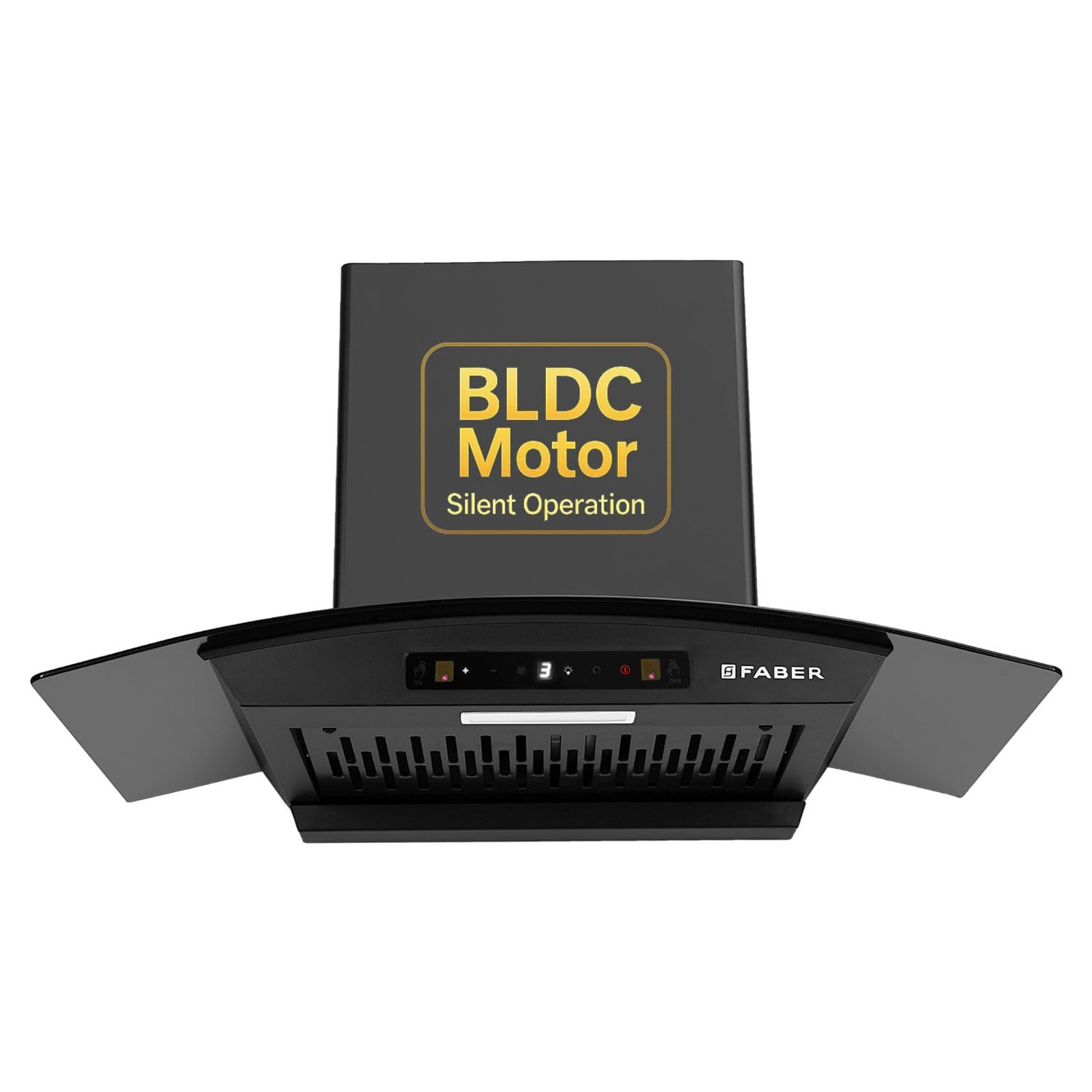 Faber Agile 75cm 1500m³/hr BLDC Autoclean Curved Shape Chimney | Built In Oil Collector | Touch & Gesture Control | 8Yr Motor,2Yr Comprehensive Warranty by Faber | Hood Agile BLDC FL HC SC BK IN 75