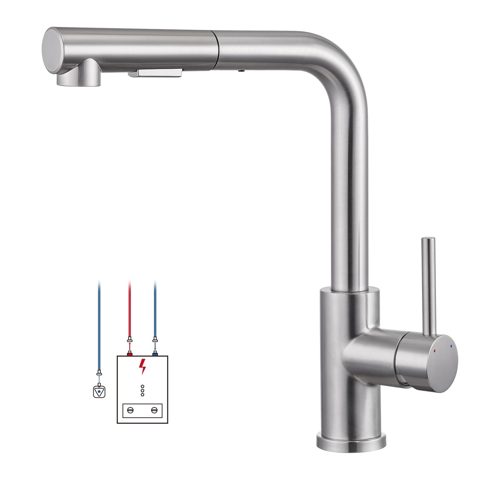 Grifo de cocina de baja presión extensible
