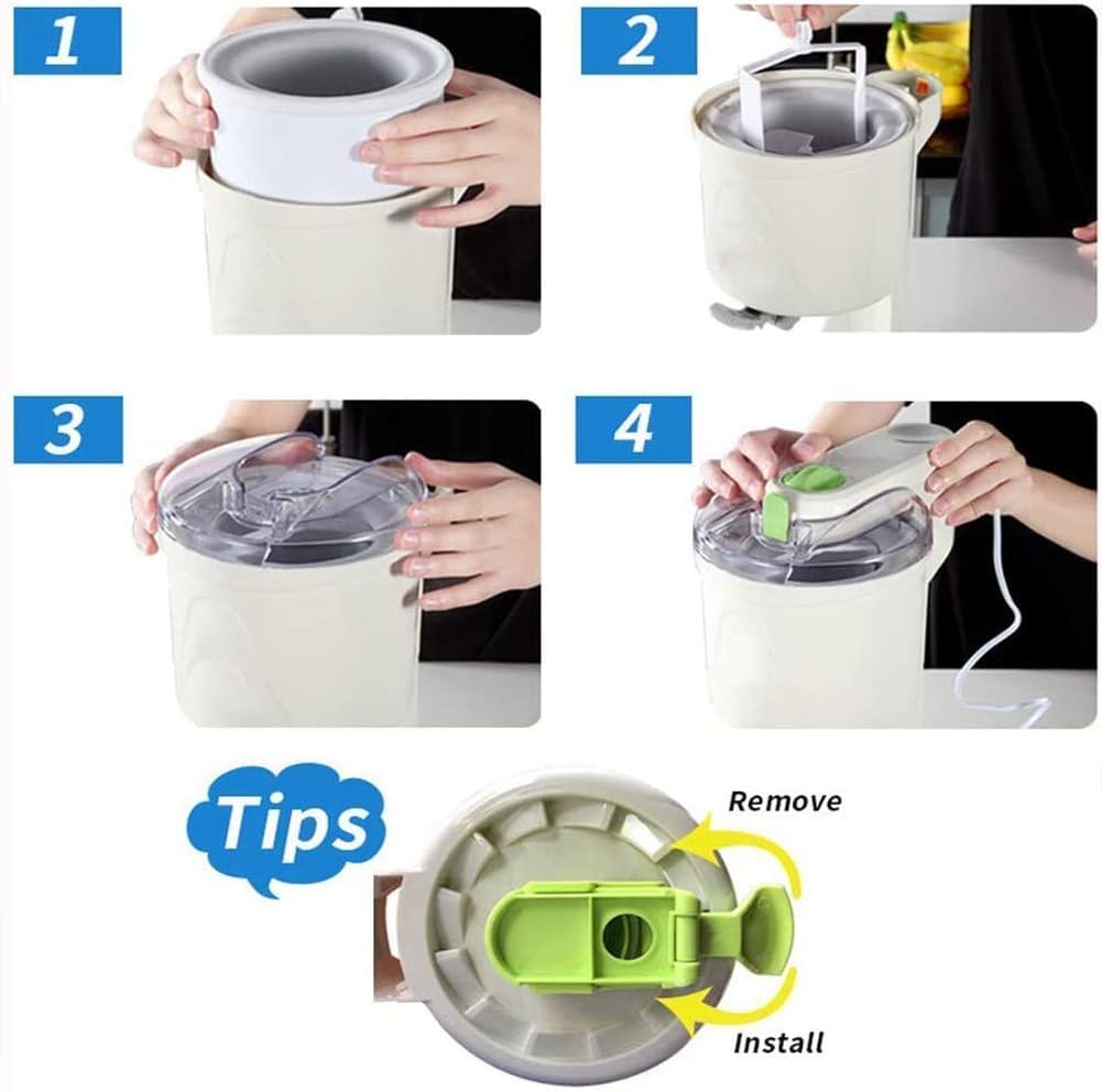 Machine à glace à litalienne pour la cuisine domestique, mini desserts aux fruits automatiques avec fonctionnement par simple pression