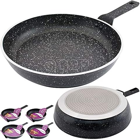 BARGAINS-GALORE Non-Stick Marble Coated Frying Pan Cover