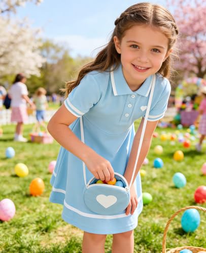 Move Dance Little Girls Sporty Dress 4T 5T Blue Sundress with Bag - image 3