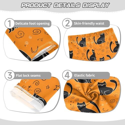 Girls' Leggings Black Cats Orange Kids Yoga Tights Pants 1 Pack 208617423