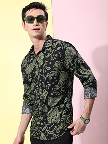 Image of Ketch Men Cotton Slim Fit Printed Full Sleeve Shirt