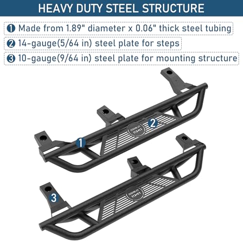 Estribos laterales fuertes para Jeep Wrangler TJ 1997-2006 miniatura 6
