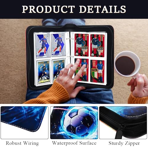 YANGUN Football Card Holder, 400 Pockets Football Card Binder, Trading Card Games Collection, Football Card Book, Football Card Folder, Football Trading Card Binder Album with Removable Sleeves (A) - Image 4