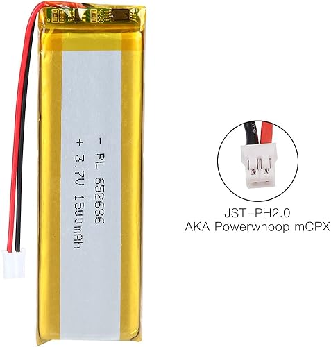 Miniatura 5 de 3.7V 1500mAh Batería 652686 Li-ion Li-ion recargable Li-ion Li-Po Batería con 2P PH 0.079 in Pitch Connector