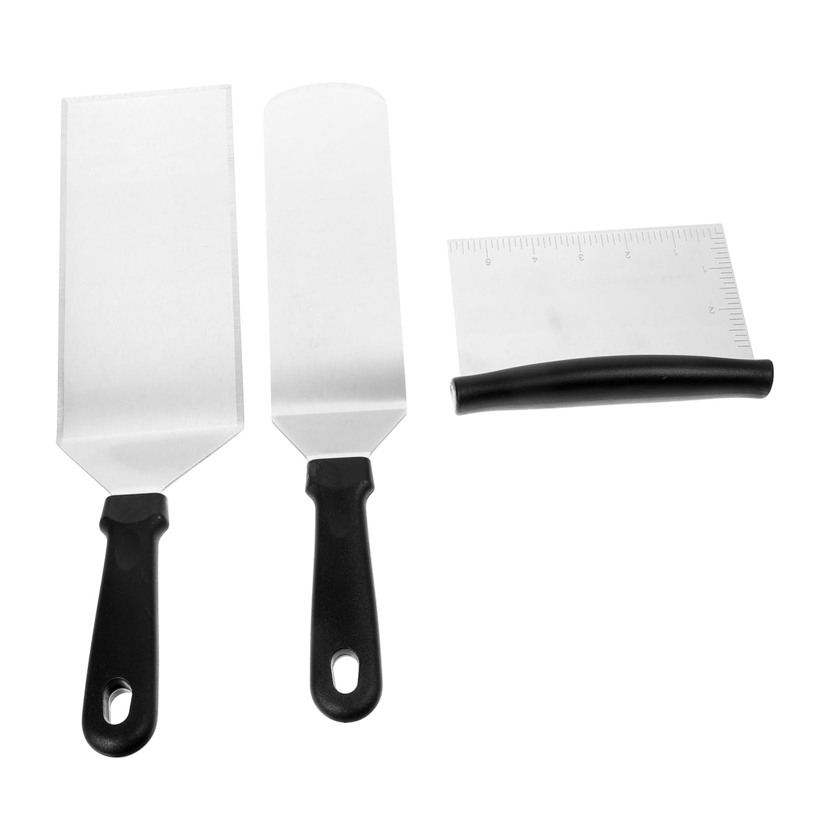 ABOOFAN Spatola per Cucina Facile da Pulire Set 3 Pezzi in Acciaio Inossidabile e Pp Utensile per Barbecue da Tavolo e Pizza