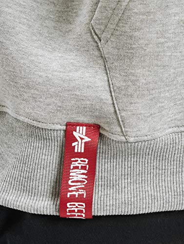 Alpha Industries Herren Basic Hoody Kapuzensweat Für Kapuzenpullover, Grey Heather (178312-17), M EU – Ansicht 5