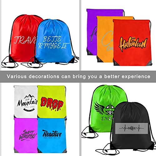 Lovesmile Mochila Cuerdas Infantil, Mochila Saco, 10 Pieza 10 Colores Mochila Cuerdas, Bolsa de Cuerdas Adecuado para Gimnasio Escuela Deportes Viajes Camping Natación - imagen 3