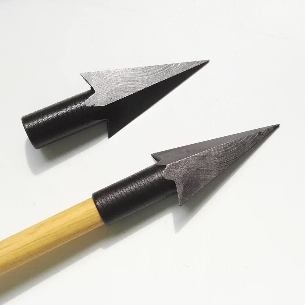 Tiro con L'Arco Metallo Punte di Freccia A Caccia Punte di Freccia All'aperto Broadheads per Frecce in Legno di bambù (3Pcs)