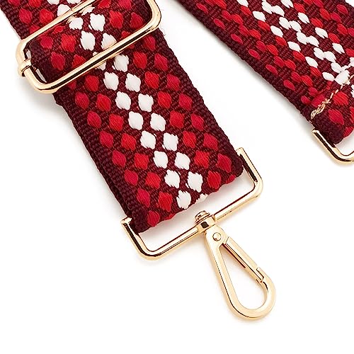 Image of Wide Shoulder Strap Adjustable Replacement Belt Guitar Style Crossbody Bag Handbag Strap Multicolor Canvas Straps(Wide:2in)(Color25)