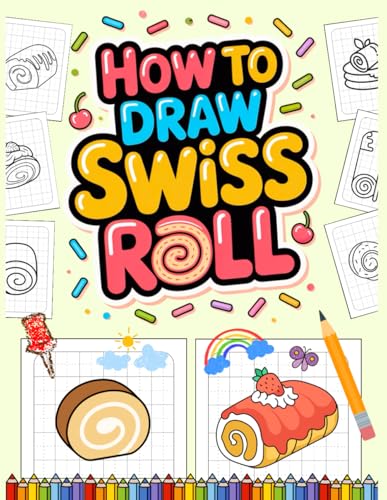 How to Draw Swiss Roll Using Grid: 30 Fun and Easy Swiss Roll | Grid Drawing Method for Kids 5-10, Adutls and Beginners