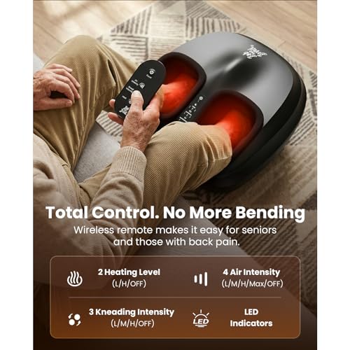 Image of BOB AND BRAD Lite Foot Massager FSA Eligible HSA, Shiatsu Foot Massager with Heat for Neuropathy & Plantar Fasciitis Relief, Electric Deep Kneading Feet Massager Machine, Birthday Gifts for Women Men