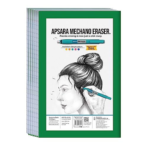 Image of Apsara Mahabar (foolscap) Longbook | 33 CM x 21 CM Approx - Pages 104 | Plain Unruled Long Notebook | GSM 56 | Use For School & College Students and Professionals | Covers May Differ | Pack of 12