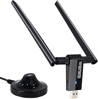 1750Mbps USB WiFi Adapter Long Range 2x5dBi Antennas Dual Band (5.8GHz/1300Mbps+2.4GHz/450Mbps) USB3.0 Wireless Network LAN Card for Desktop Laptop with Windows 10/8/7/XP/Vista, Mac OS.