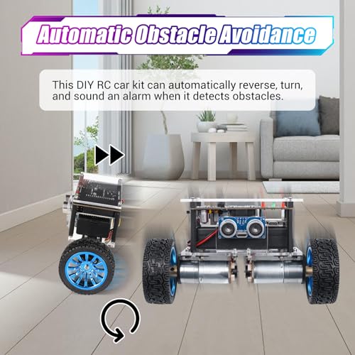 MIOYOOW DIY Self-Balancing Robot Car Kit, Soldering Practice STEM Project with Ultrasonic Obstacle Avoidance, WiFi + IR Dual Control, Electronic Solder Engineering Kit for Kids Ages 15+ - Image 7