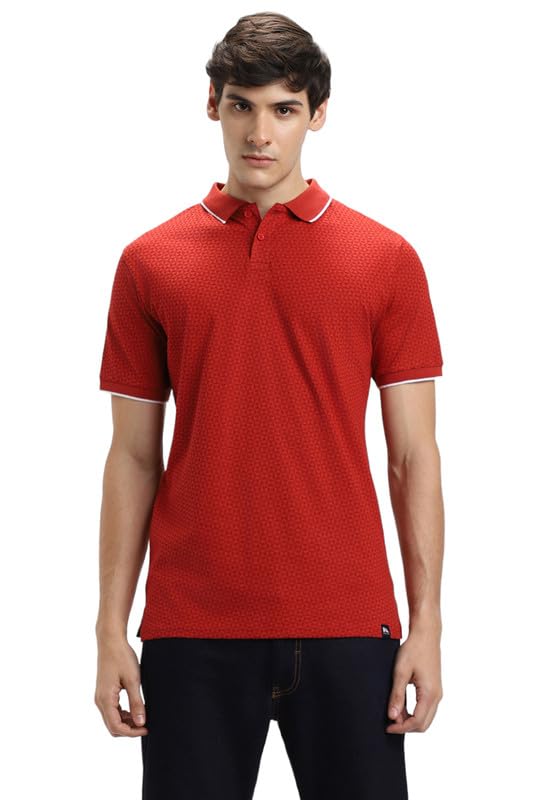 Image of Dennis Lingo Men's Navy Cotton Polo Neck Tshirt, Regular Fit Half Sleeve