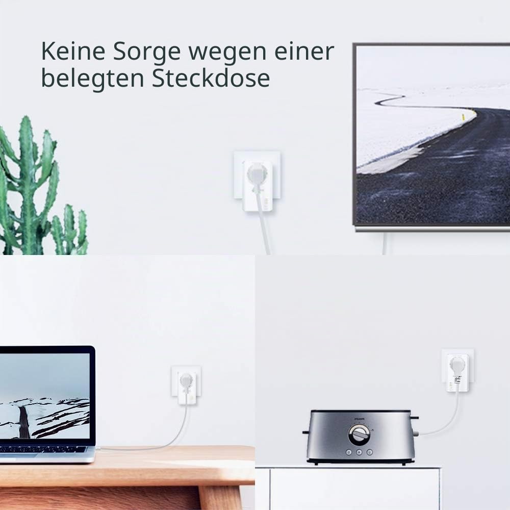 TP-Link Powerline Adapter Set TL-PA7027P KIT mit Steckdose AV1000, Gigabit-Port, Plug und Play, kompatibel mit allen HomePlug AV/AV2, ohne WLAN