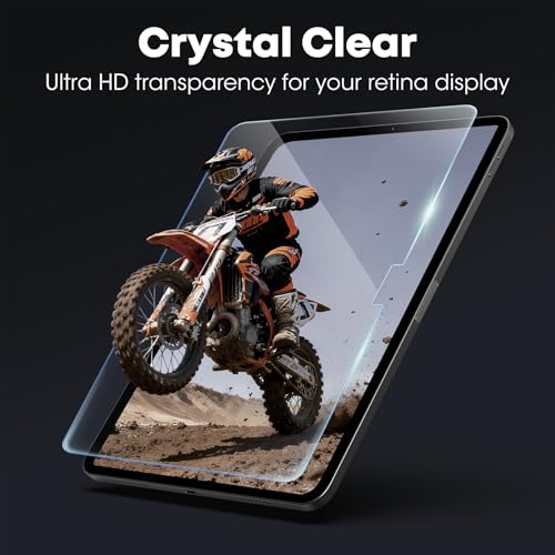Image of JKSML 2-Pack Screen Protector for iPad Air 11 Inch M4 /M3 /M2 (2026 /2025 /2024), Tempered Glass UltraFit Tray for Easy Installation, Case Friendly, Bubble-Free, Face ID & Apple Pencil Support