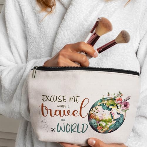 Travel Cosmetic Bags for Women Travel World Makeup Bag Gifts for International Travelers Women Gifts for Birthday Christmas Gifts for Female Friend Daughter4