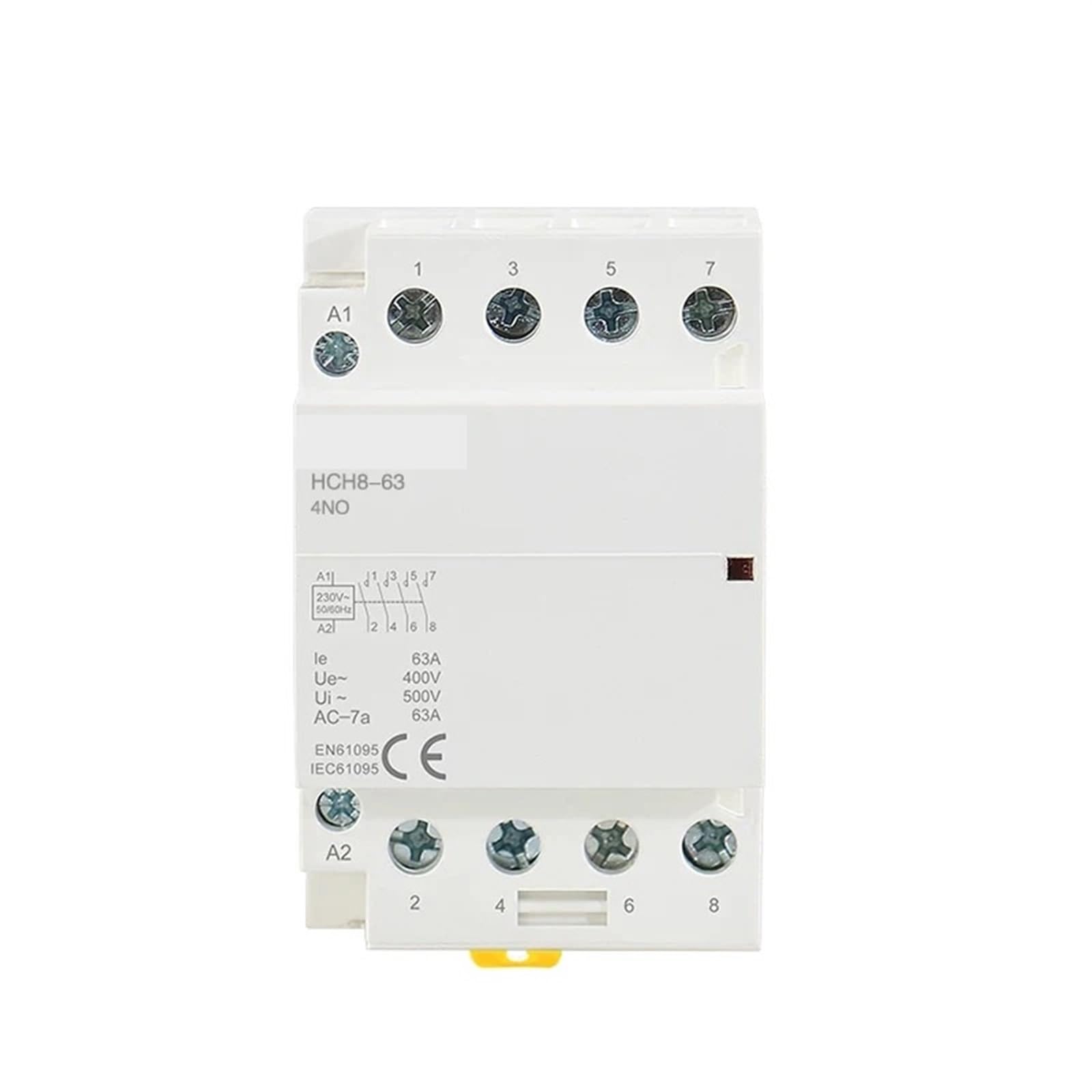 JCLPJBYJI HCH8-63 Modular Contactor Automatic Household Din Rail Type 1Pcs(4P 63A 4NO AC110V)