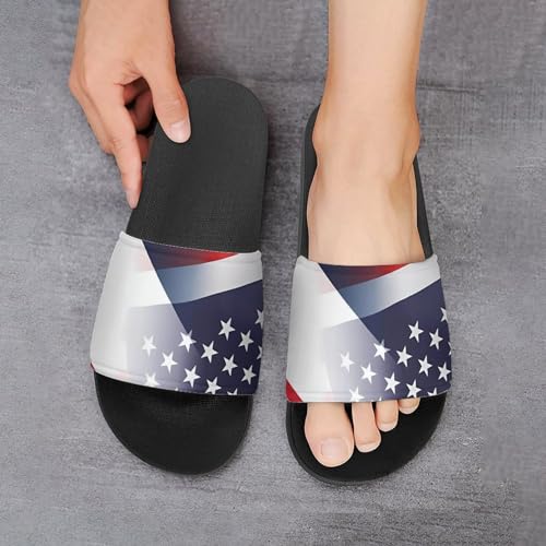 Flag of France And U.S. FLAG House Sandals Non-Slip Bathroom Slippers Beach Summer Shoes for Men Women 6
