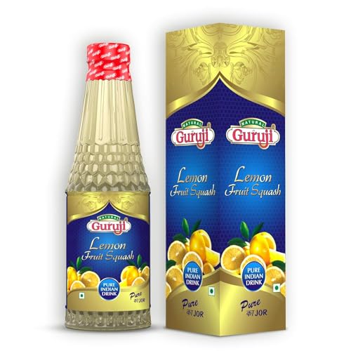 Image of Jai Guruji Lemon Fruit Squash Sharbat Instant Refreshing Drink For Summer (Lemon)