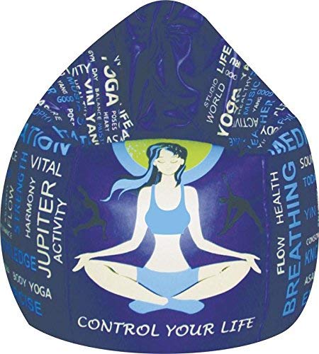 Zolo Leather Bean Bag Cover (Without Filling) - XXL_Blue