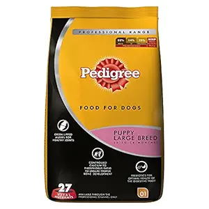 Pedigree Professional Puppy Large Breed Premium Dry Dog Food, Chicken Flavour, 3 kg Pack