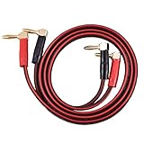 バナナプラグケーブル、HI-FI純銅スピーカーケーブル直角L型バナナプラグラインワイヤー赤と黒(1メートル/3.2フィート)