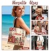 Canvas Tote Bag for London Souvenirs, Cotton Eco-Friendly Reusable Shopping Bags with Black Straps, British Gifts Souvenir Gifts from UK for Travel Memorial, Daily Errands, Commute & Casual Outings #1